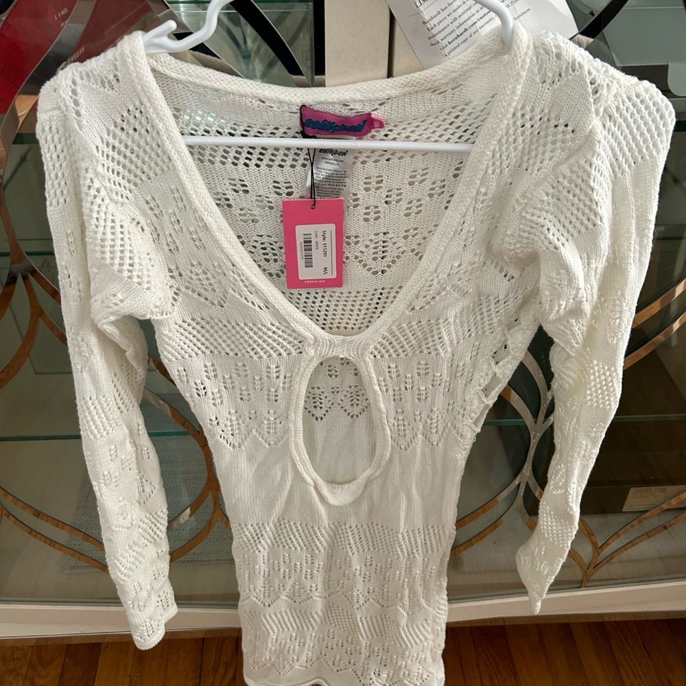 NWT Edikted Bikini knit cover up Beige color Size M/L